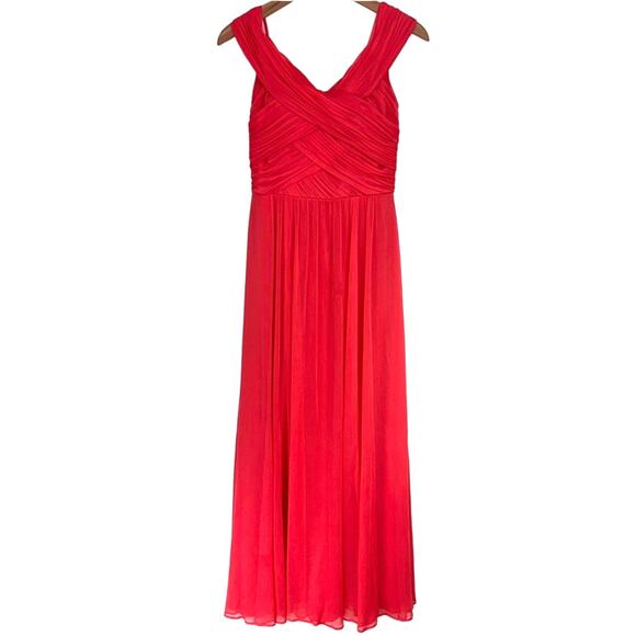 JY Jenny Yoo JY514 Bridesmaid Full Length Dress Gown Firecracker Size 6 - Picture 1 of 14